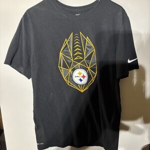 Pittsburgh Steelers Nike Dri-Fit Short Sleeve Shirt Men's Larg Black NFL Wicking